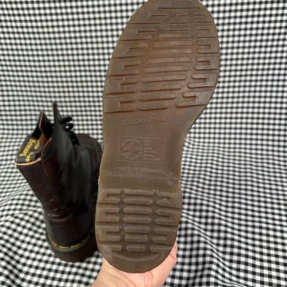 Dr Martens Purple Maroon Red Made in England Combat Boot UK Size 4 / US Wmns 6 - Picture 4 of 7